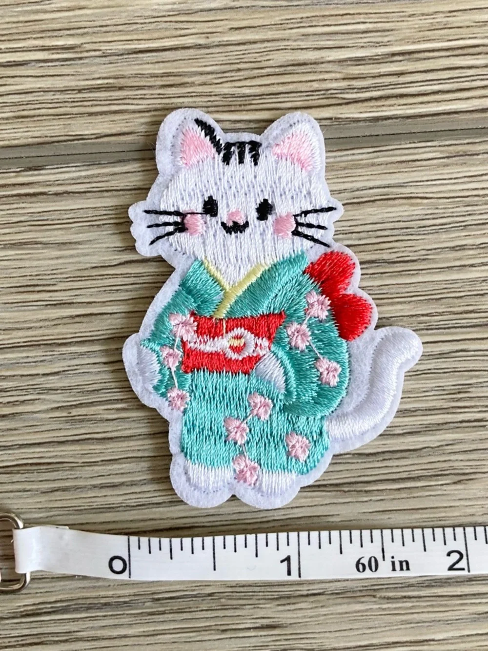 Assorted Cute Cat Embroidered Patches - Pink, Mint, Yellow
